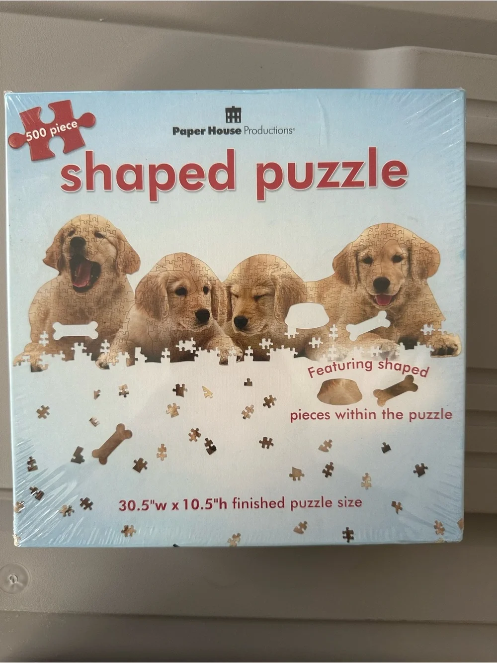 New and sealed 500-Piece Shaped Puzzle - Tan Puppies